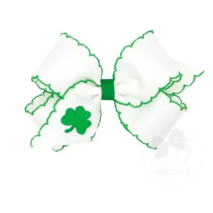King Shamrock Embroidered Moonstitch Bow