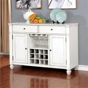 Labin White Wood Multi-Storage Wine Cabinet