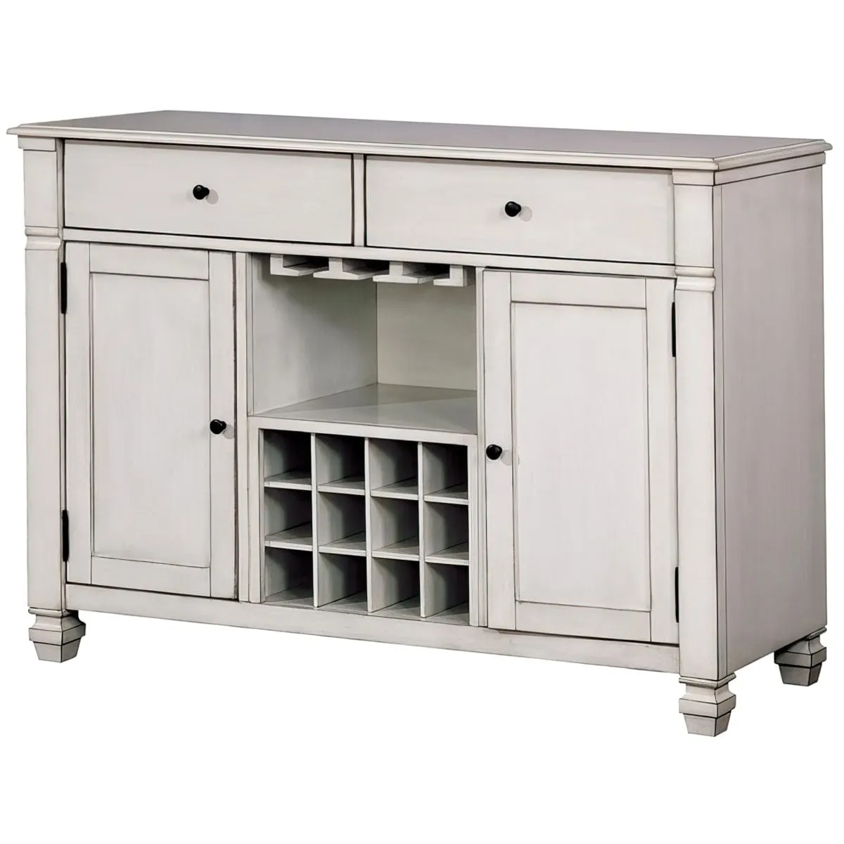 Labin White Wood Multi-Storage Wine Cabinet