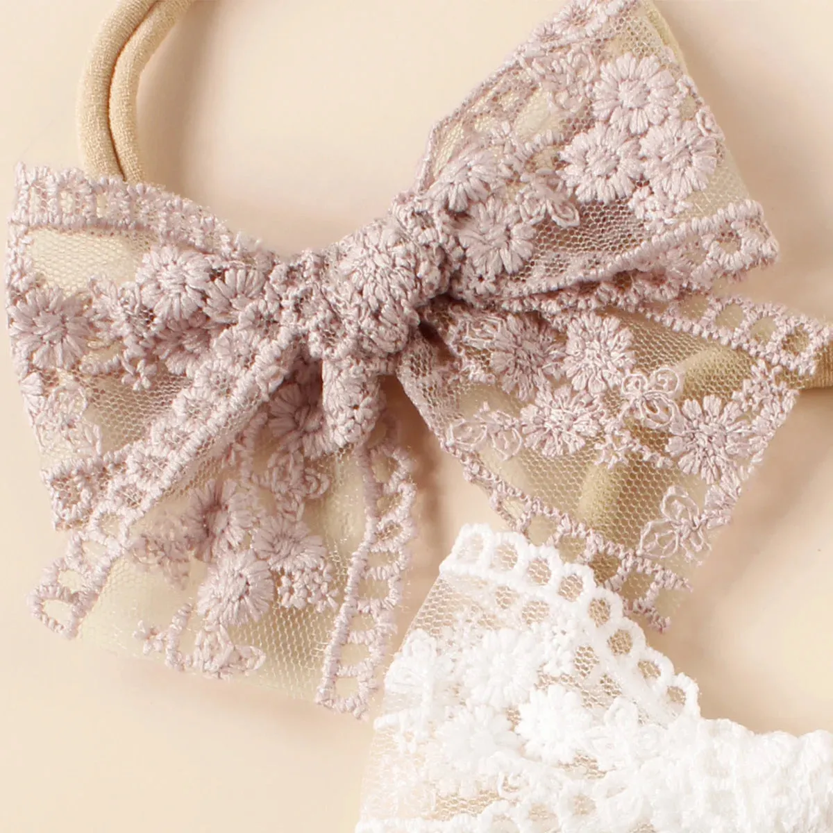 Lace Bow Headband - Pack of 3