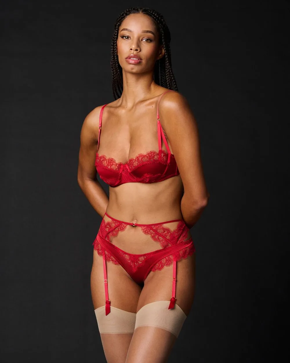 Lace Inset Garter Belt