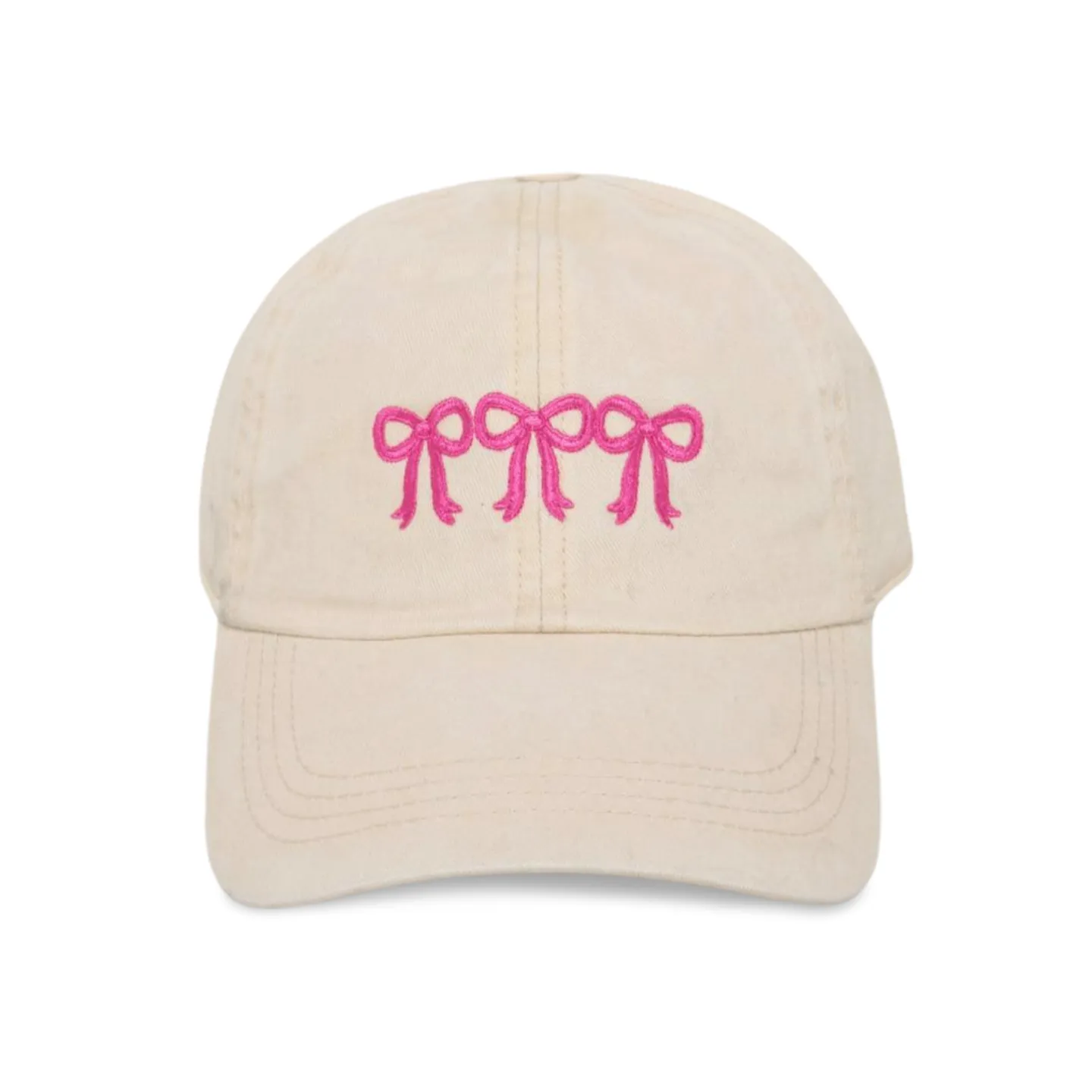 LCAP3631 - THREE BOWS EMBROIDERED BASEBALL CAP