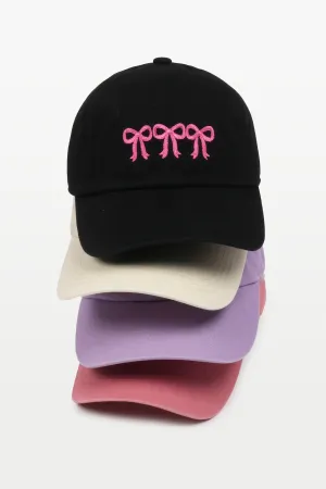 LCAP3631 - THREE BOWS EMBROIDERED BASEBALL CAP