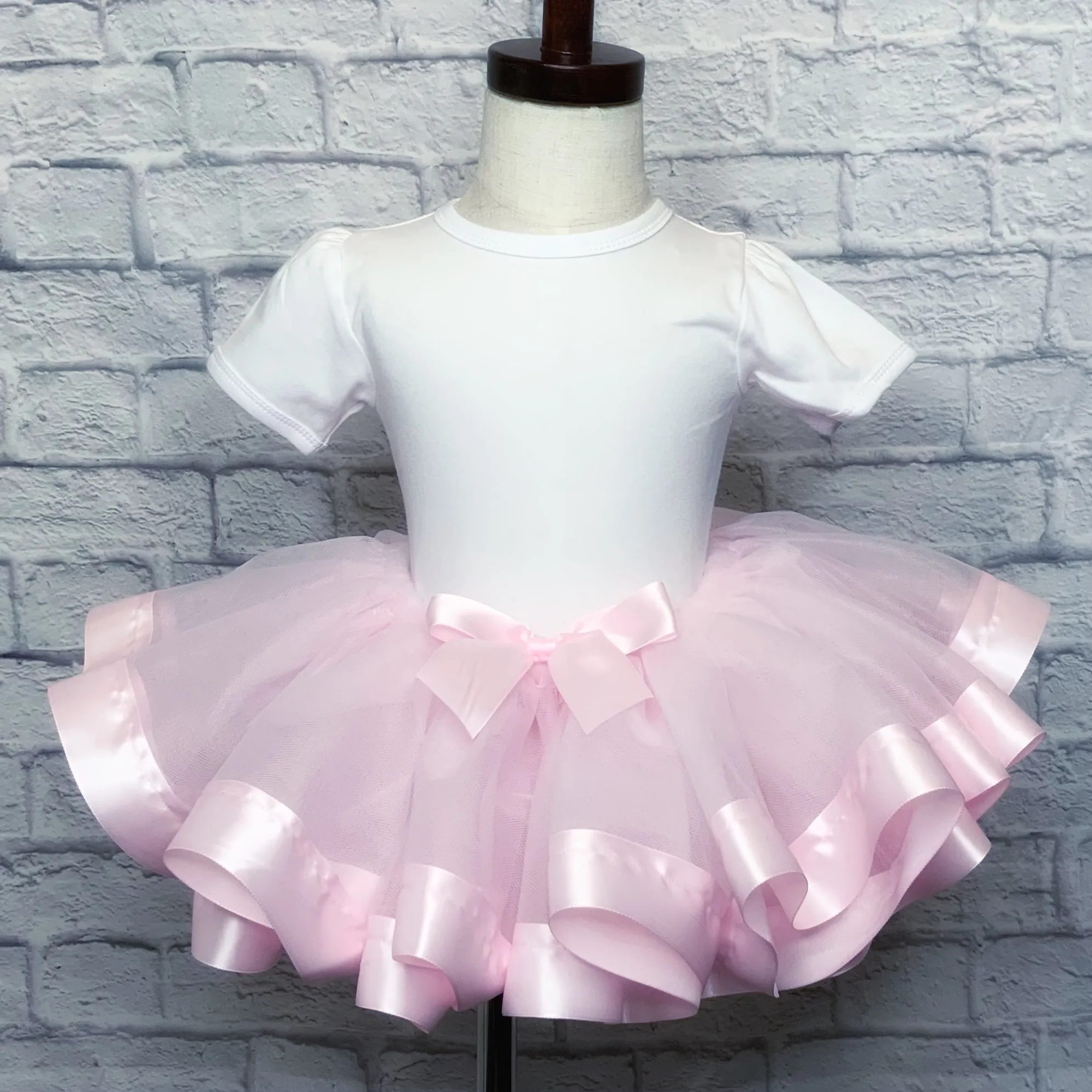 Light Pink Tutu / Light Pink Ribbon Trim & Bow