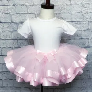 Light Pink Tutu / Light Pink Ribbon Trim & Bow