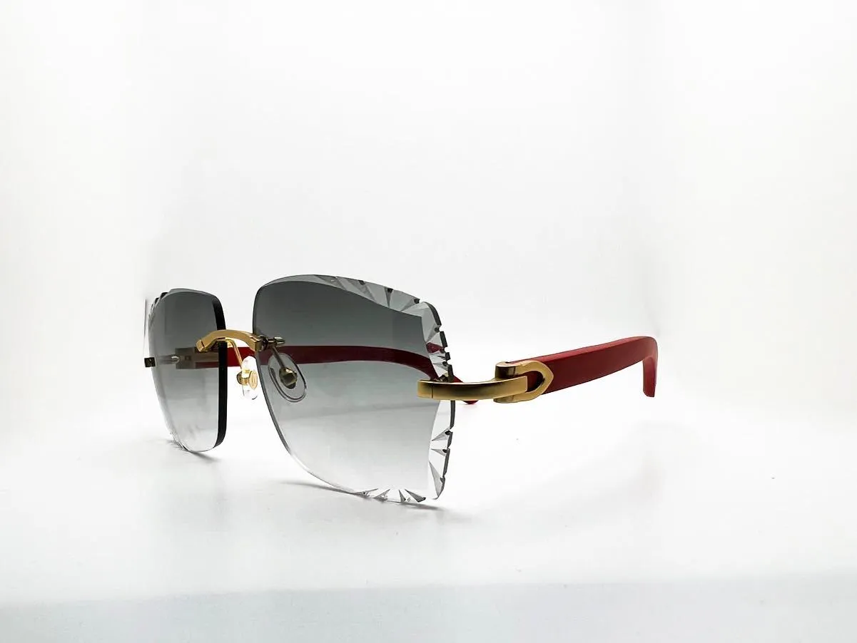 Limited Editon Brushed Gold Cherry Wood with Smoke Grey Square Diamond Cut Lenses