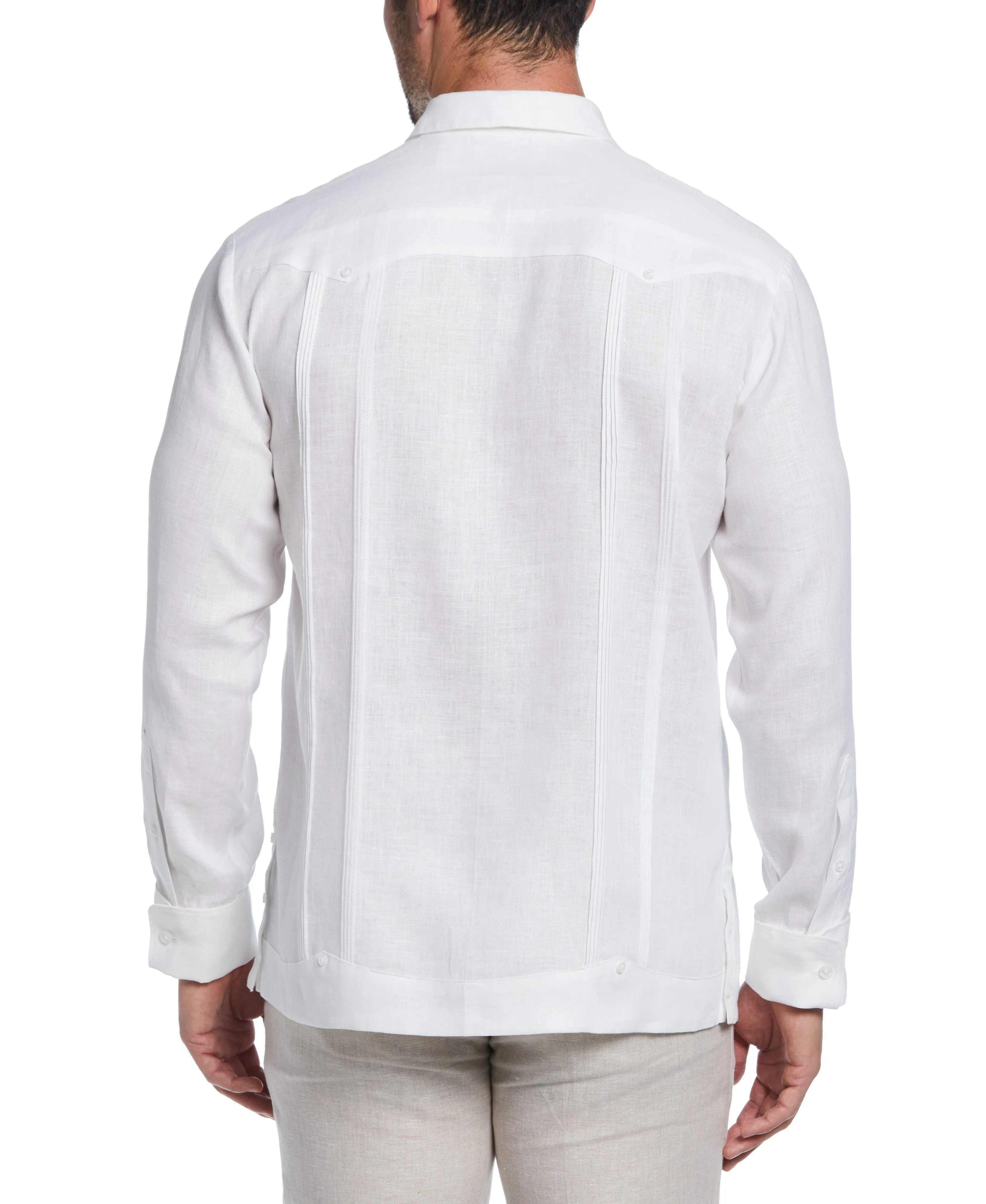 Linen Embroidered French Cuff Guayabera Shirt