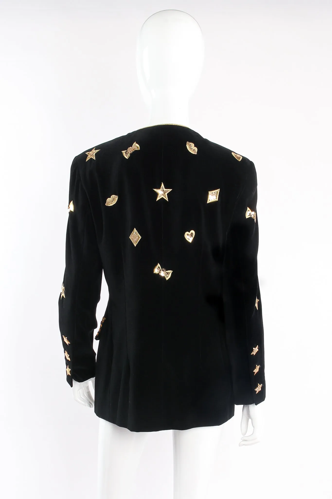 Longline Velvet Star Appliqué Jacket