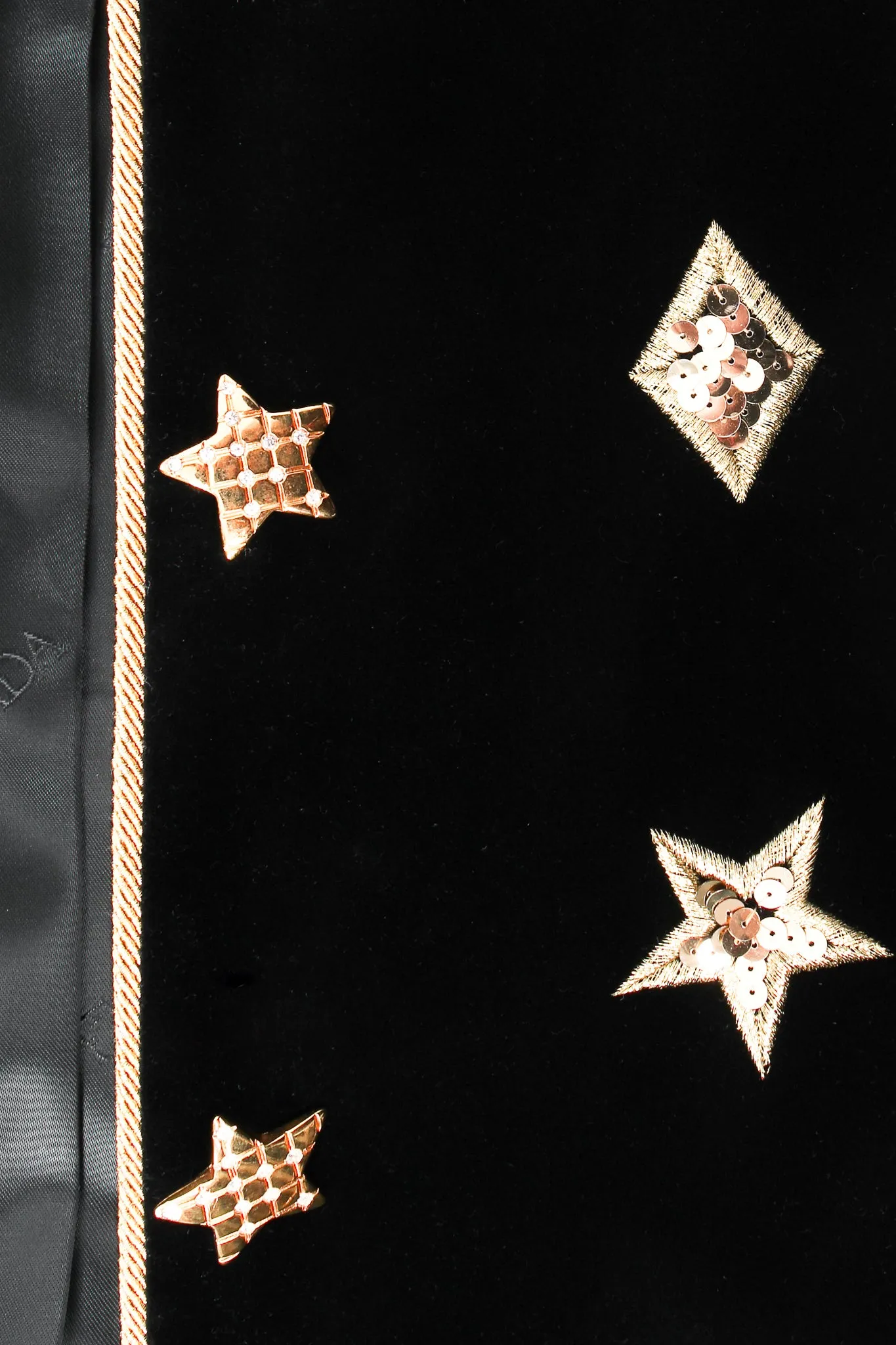 Longline Velvet Star Appliqué Jacket
