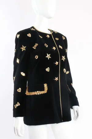 Longline Velvet Star Appliqué Jacket