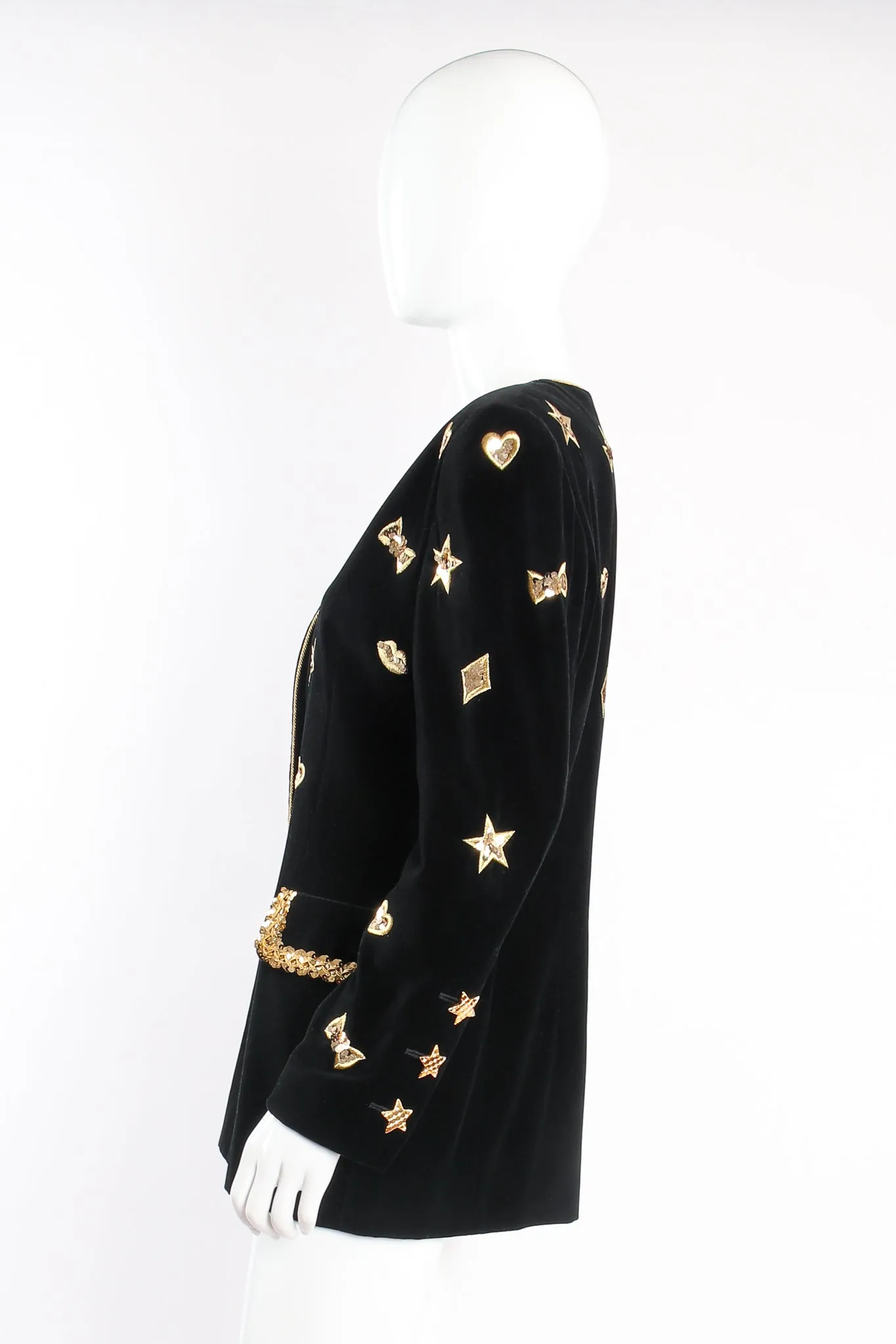 Longline Velvet Star Appliqué Jacket