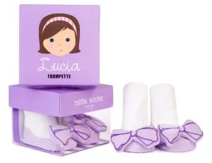 Lucia Rattle Socks, Lavender