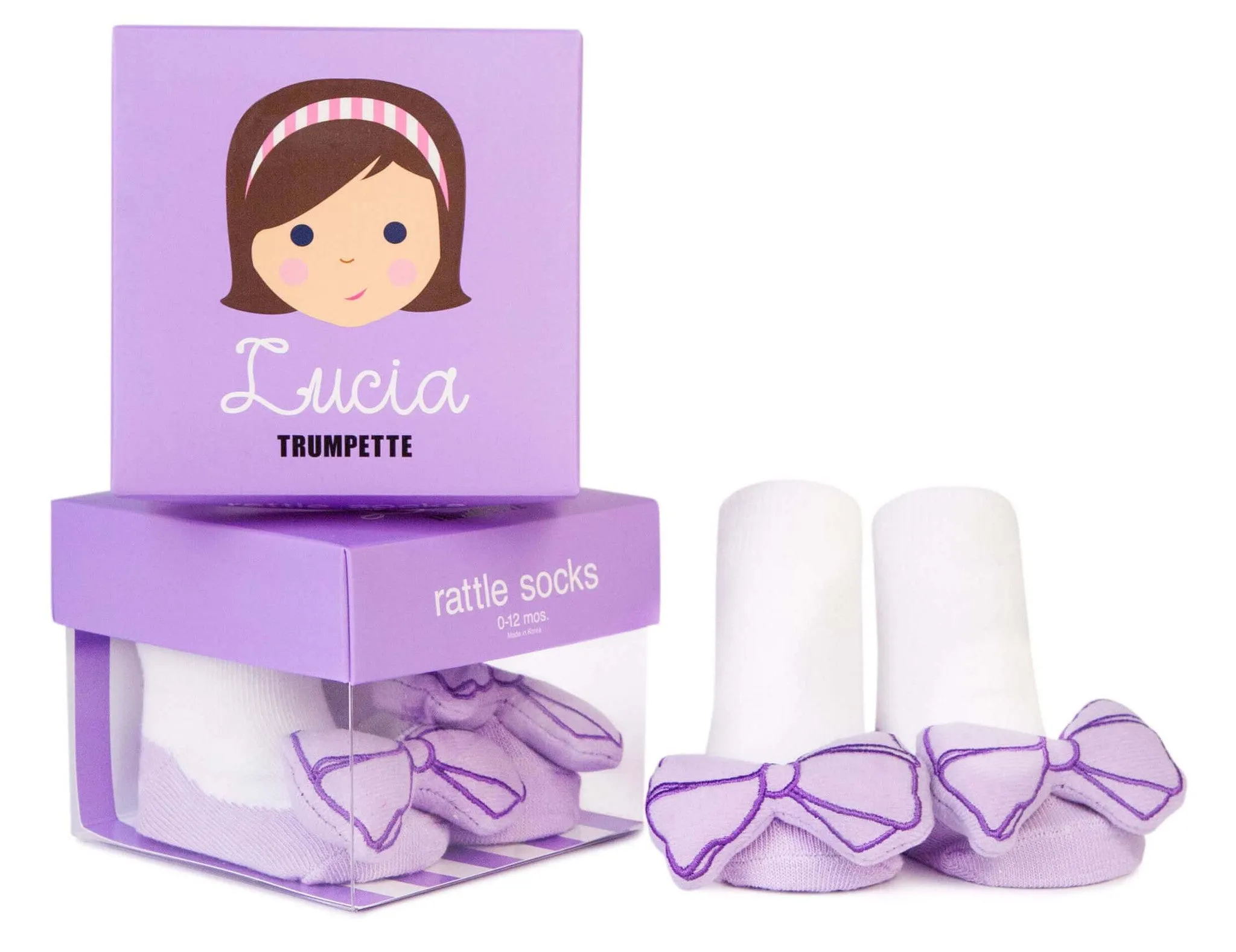 Lucia Rattle Socks, Lavender