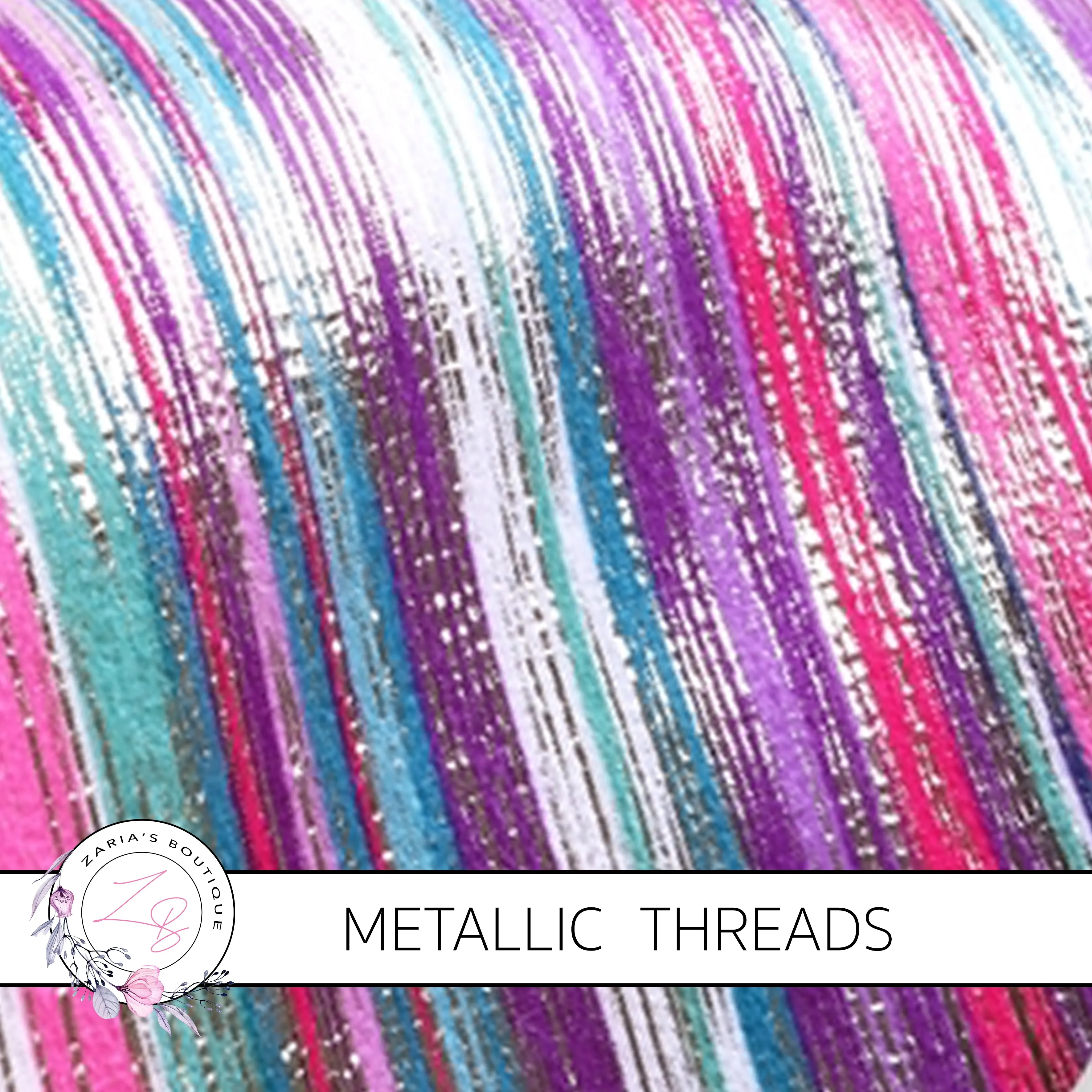 Lurex Stripes ~ Aqua Blue Silver Brown
