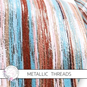 Lurex Stripes ~ Aqua Blue Silver Brown