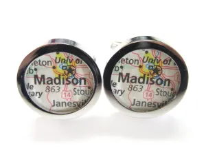 Madison Wisconsin Map Cufflinks