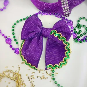 Mardi Gras Trimmed Pre-Tied Bow Strips