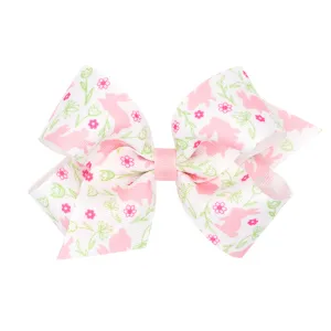 Medium Printed Easter Hair Bow on Clippie - Spring