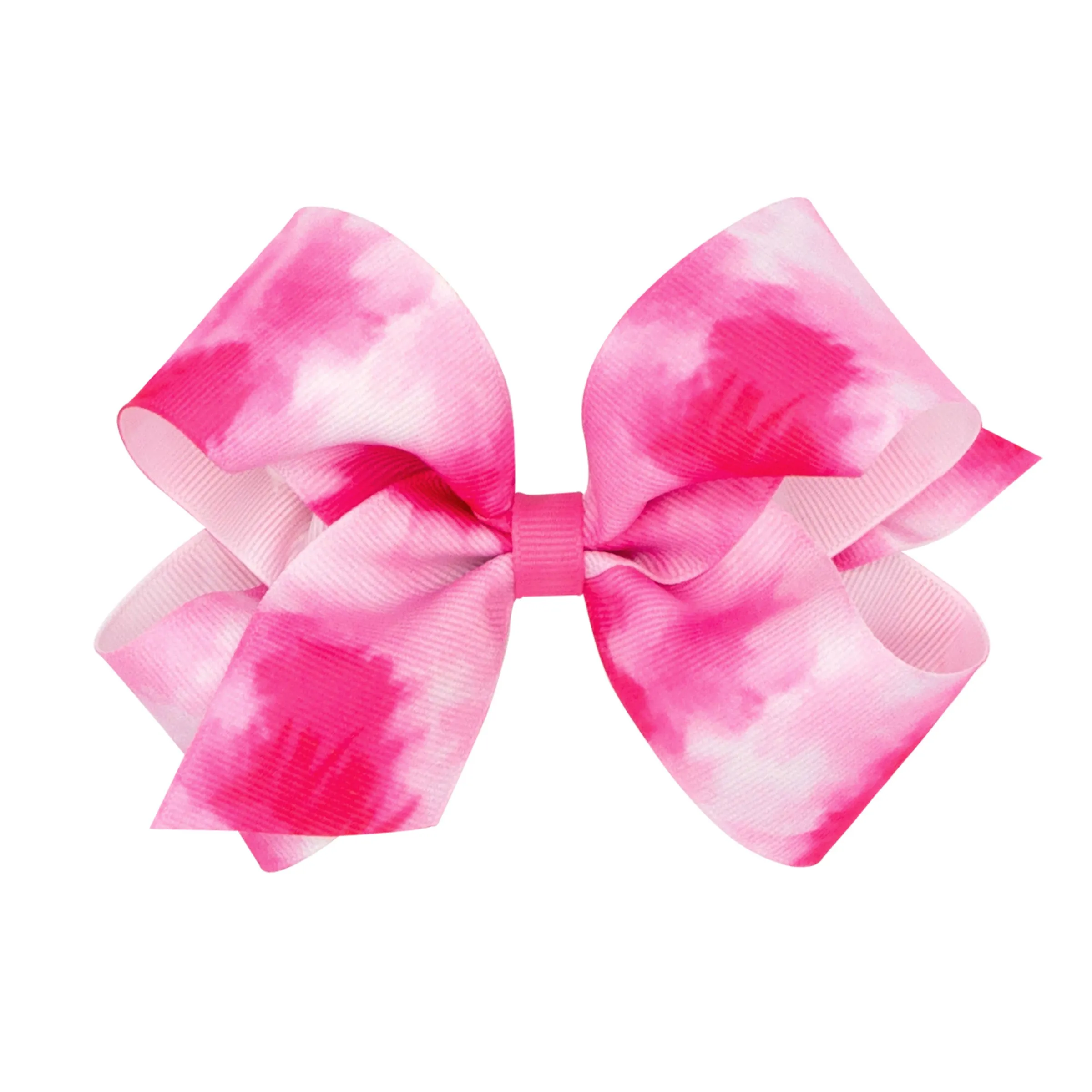Medium Tie Dye Print Grosgrain Hair Bow on Clippie