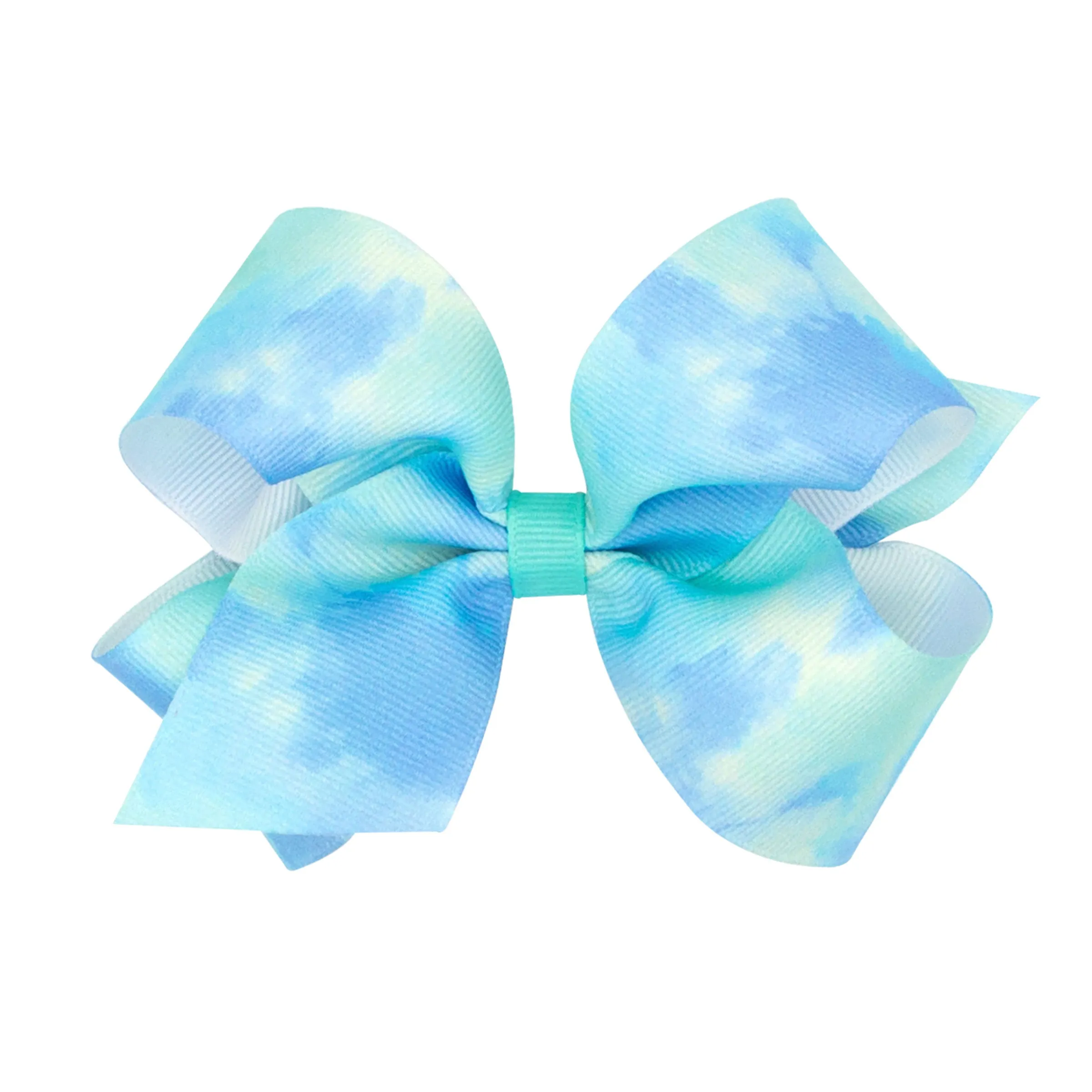 Medium Tie Dye Print Grosgrain Hair Bow on Clippie