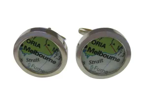 Melbourne Australia Map Cufflinks