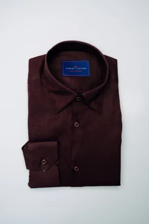 Men - Wine Burgundy Long Sleeves Shirt