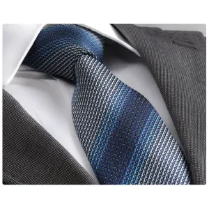 Men's Fashion Blue Shades Tie Silk Neck Ties Gift Box