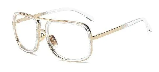 Men's Polarized Sunglasses Big Square Frame Luxury UV400 Retro Sunglasses, Gray