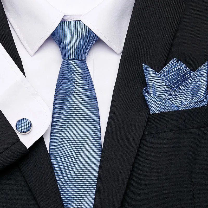 Men`s Tie Silk Red Plaid print Jacquard Woven Tie   Hanky   Cufflinks Sets For Formal Wedding Business Party Free Postage