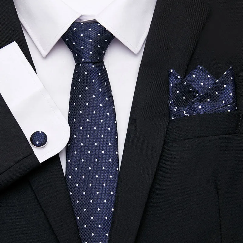 Men`s Tie Silk Red Plaid print Jacquard Woven Tie   Hanky   Cufflinks Sets For Formal Wedding Business Party Free Postage