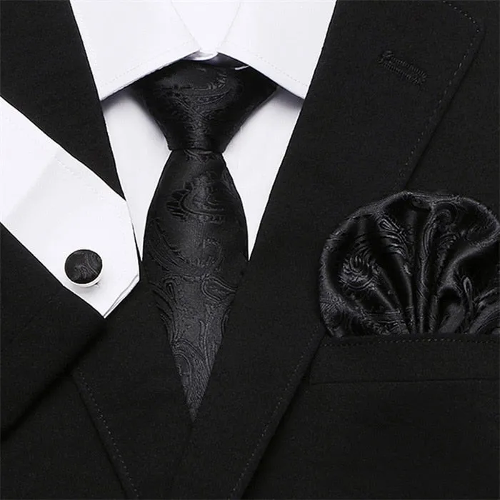 Men`s Tie Silk Red Plaid print Jacquard Woven Tie   Hanky   Cufflinks Sets For Formal Wedding Business Party Free Postage