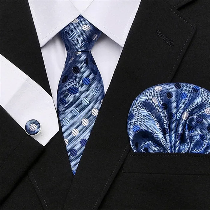 Men`s Tie Silk Red Plaid print Jacquard Woven Tie   Hanky   Cufflinks Sets For Formal Wedding Business Party Free Postage