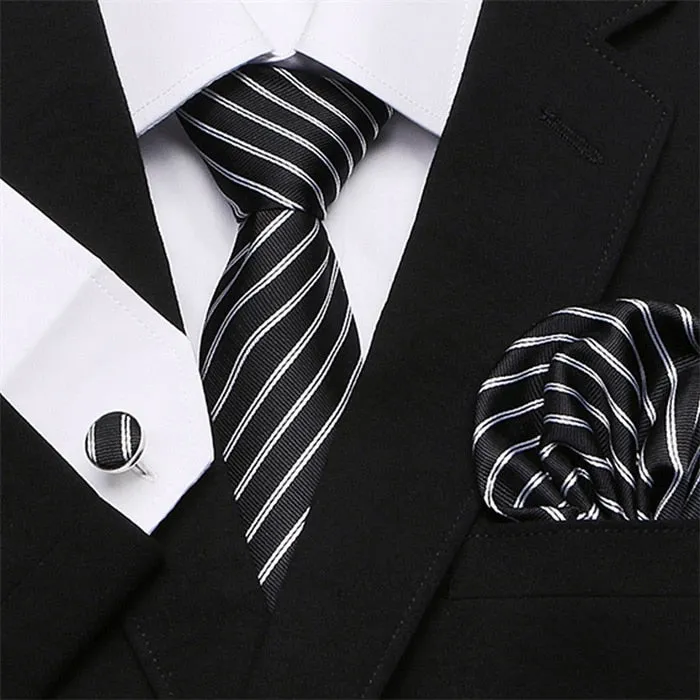 Men`s Tie Silk Red Plaid print Jacquard Woven Tie   Hanky   Cufflinks Sets For Formal Wedding Business Party Free Postage