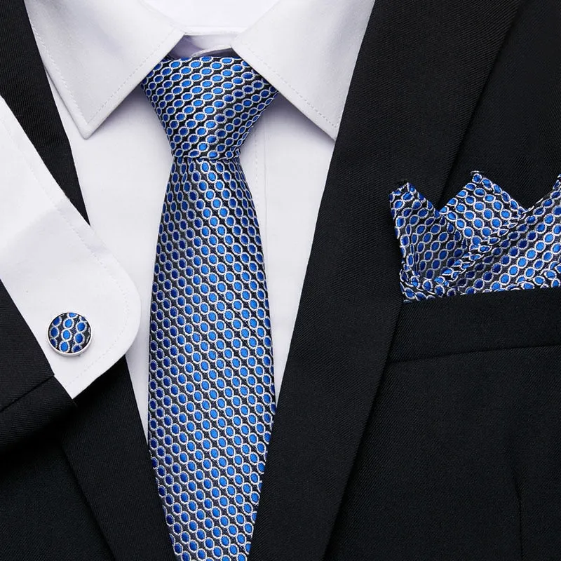 Men`s Tie Silk Red Plaid print Jacquard Woven Tie   Hanky   Cufflinks Sets For Formal Wedding Business Party Free Postage