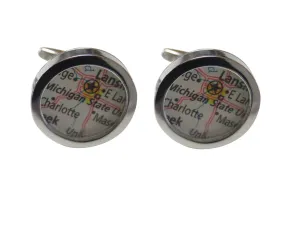 Michigan State University Map Cufflinks