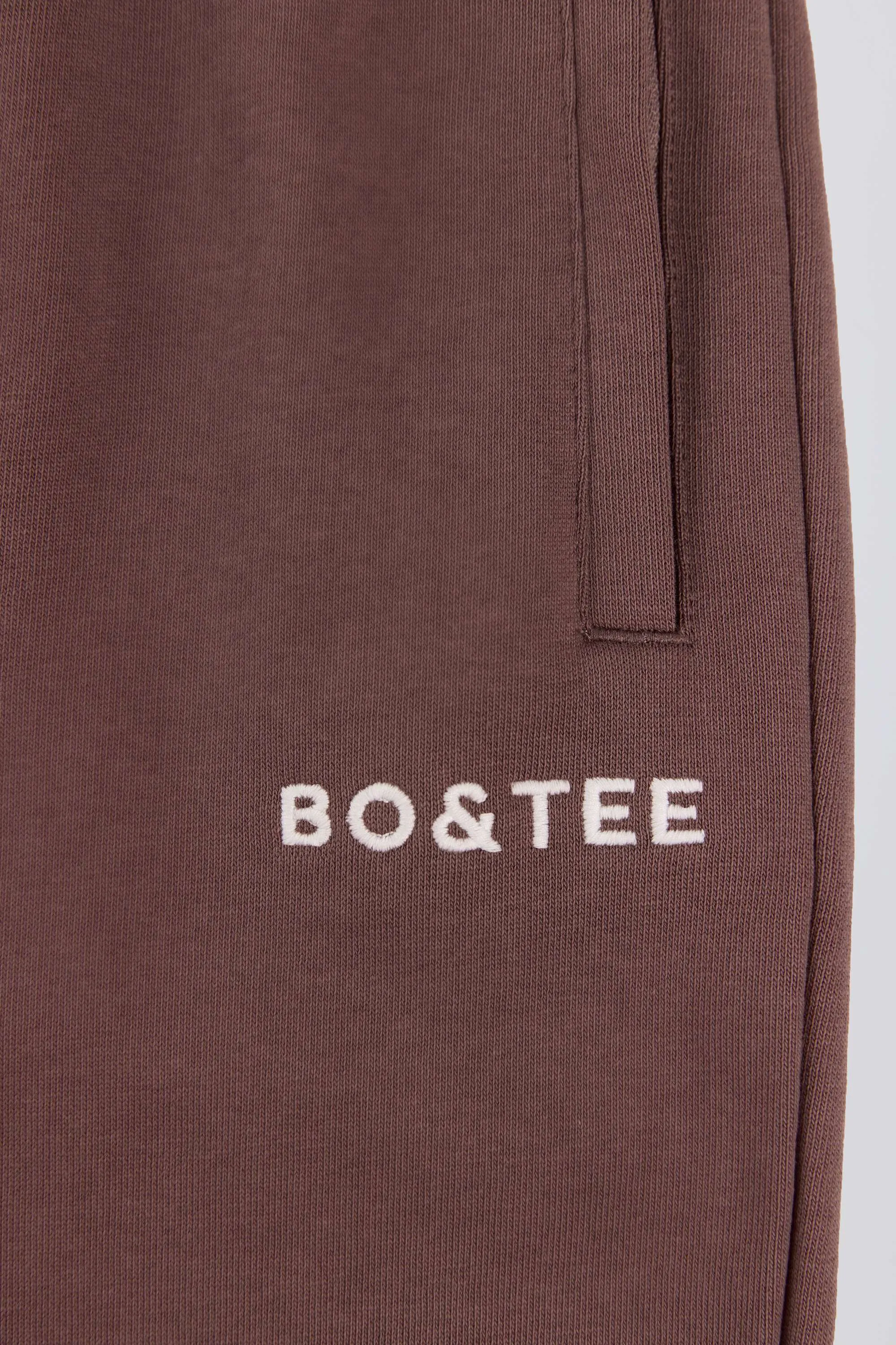 Mid-Rise Wide-Leg Joggers in Mocha