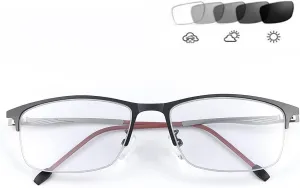 MIRYEA Photochromic Progressive Multifocus Transition Reading Sunglasses UV Protection Sun Reader Blue Light Blocking Glasses