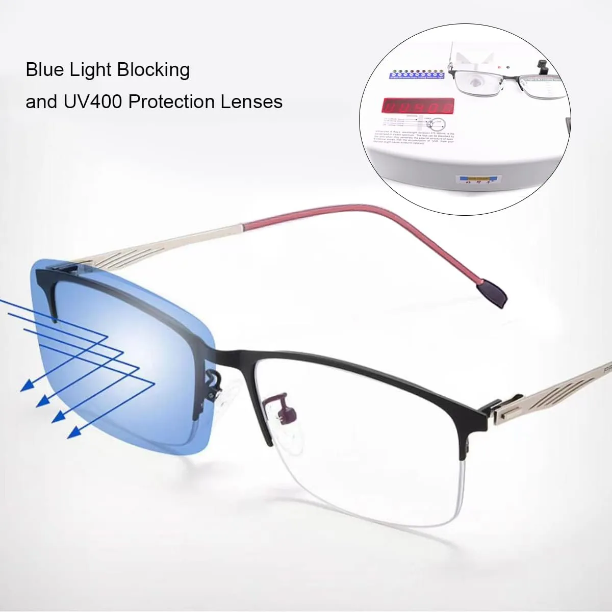 MIRYEA Photochromic Progressive Multifocus Transition Reading Sunglasses UV Protection Sun Reader Blue Light Blocking Glasses