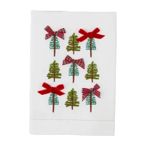 Mud Pie Tree Repeat Embroidered Bow Towel