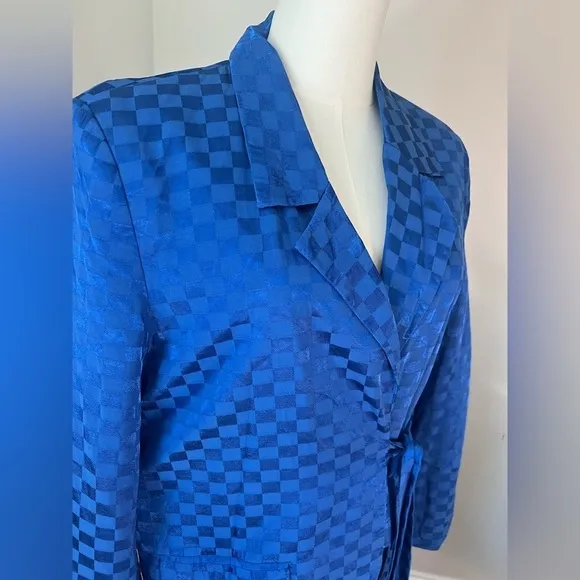 NastyGal Blue Checkered Blazer