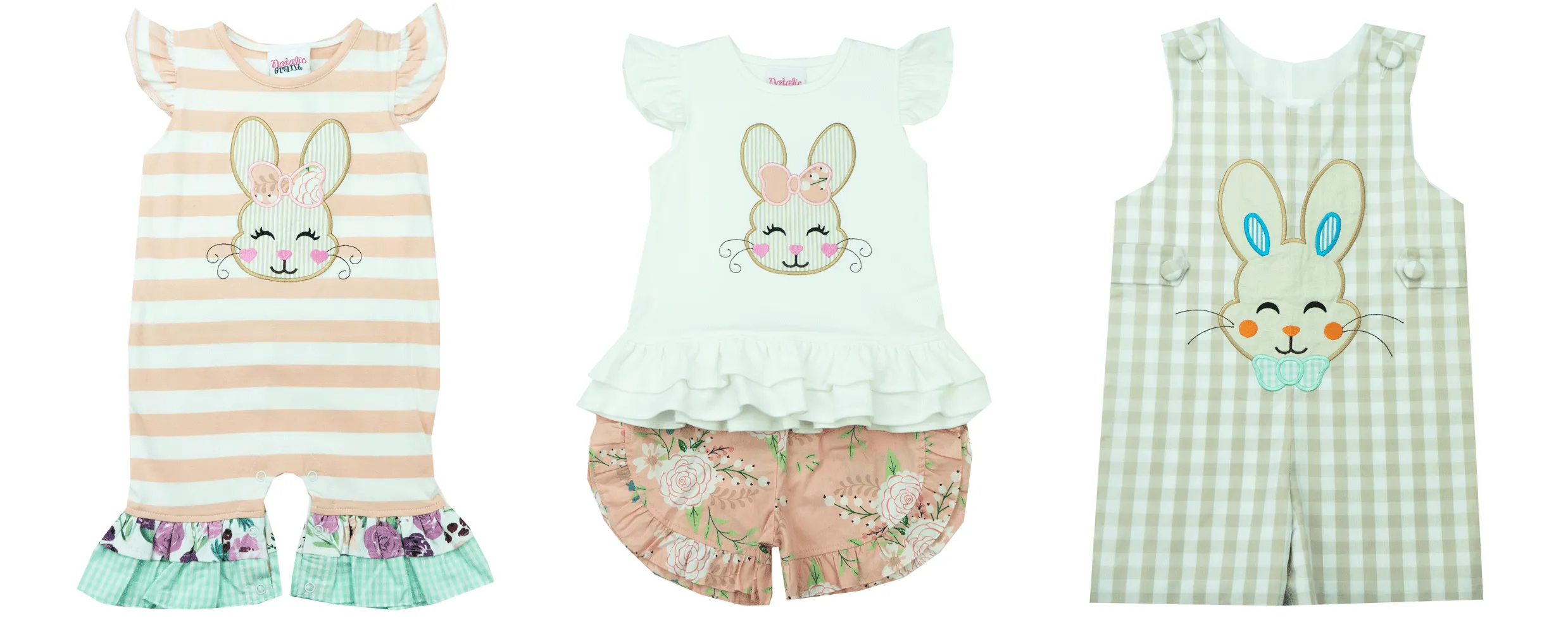 Natalie Grant Applique Bunny Girls Short Set