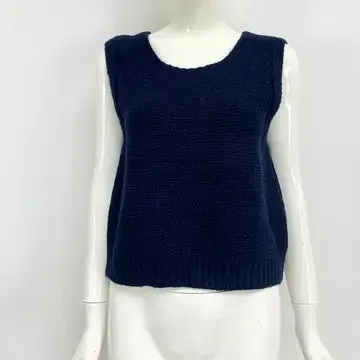 Navy Satin Ribbon Bow Tied Back Lace Up Knit Vest