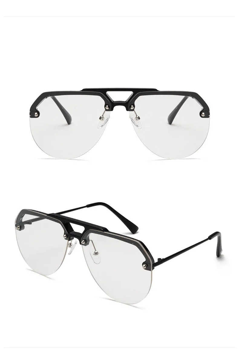 NEW Fashion Semi Rimless Pilot Red Sunglasses