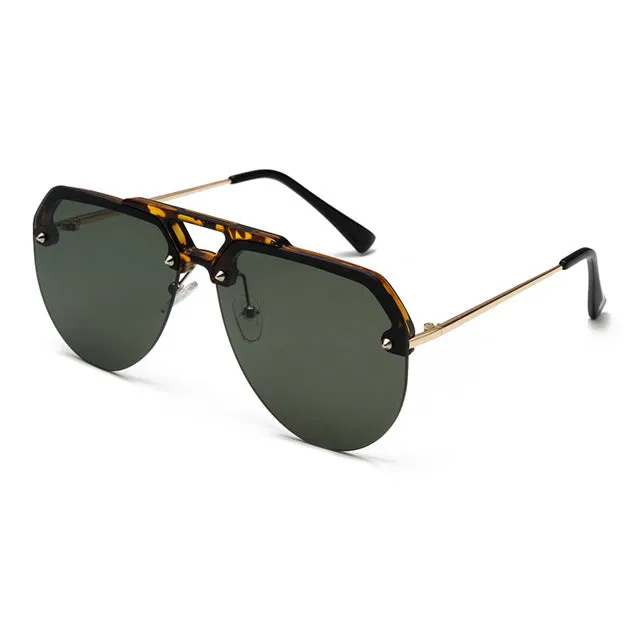 NEW Fashion Semi Rimless Pilot Red Sunglasses