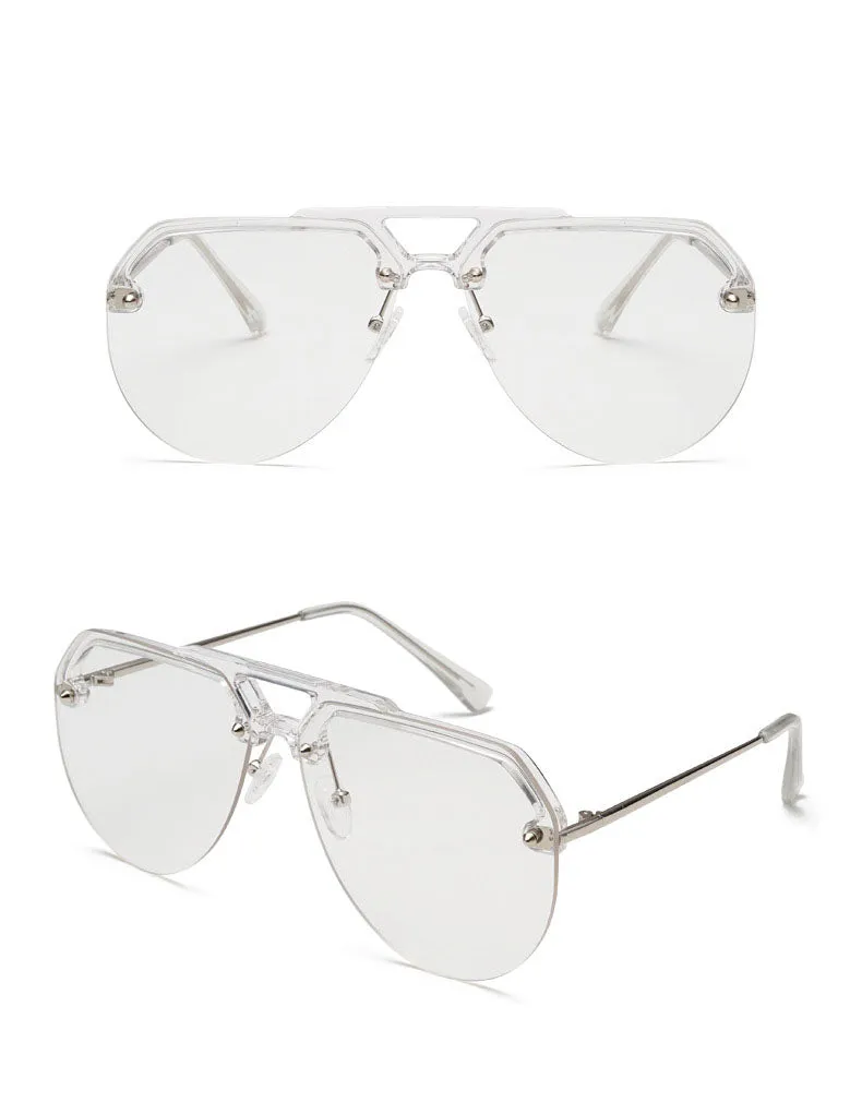 NEW Fashion Semi Rimless Pilot Red Sunglasses