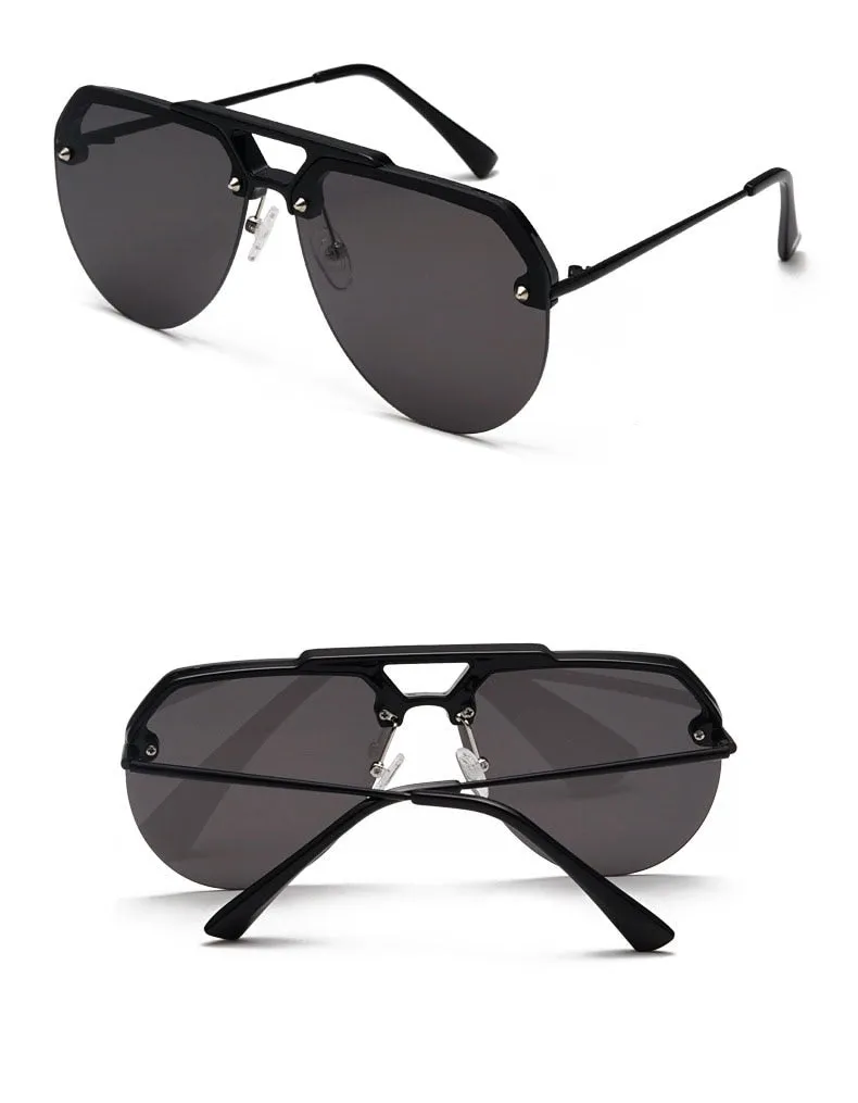 NEW Fashion Semi Rimless Pilot Red Sunglasses