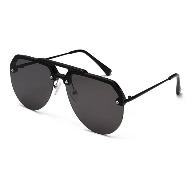 NEW Fashion Semi Rimless Pilot Red Sunglasses