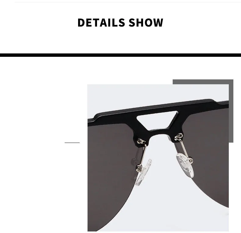 NEW Fashion Semi Rimless Pilot Red Sunglasses