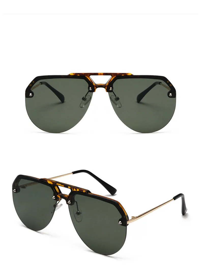 NEW Fashion Semi Rimless Pilot Red Sunglasses