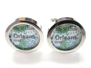 New Orleans Louisiana Map Cufflinks